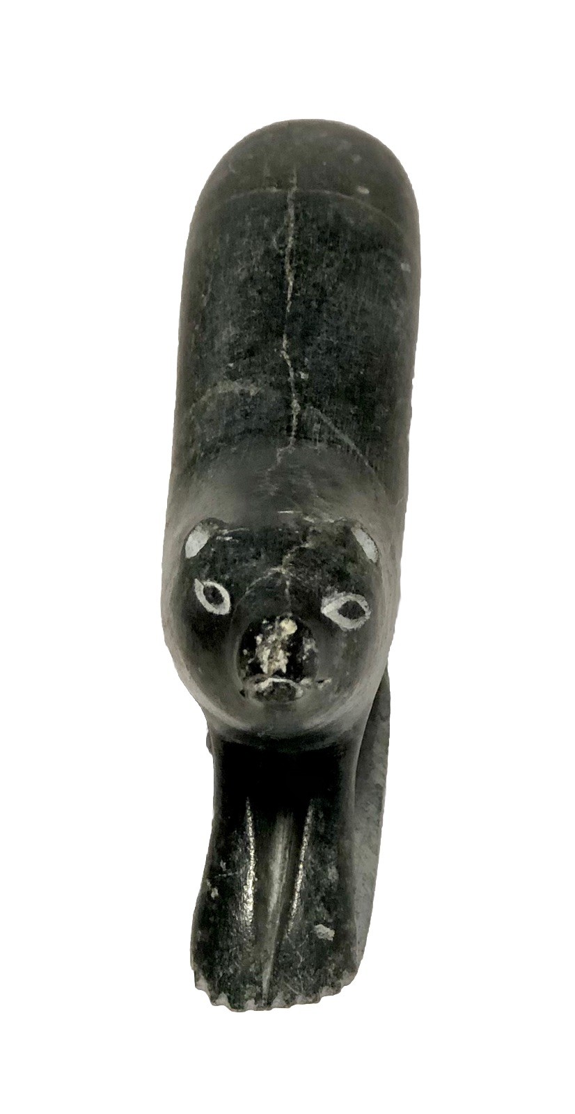 INUIT Eskimo Art Hand Carved Soapstone OTTER Signed Numbered Vintage