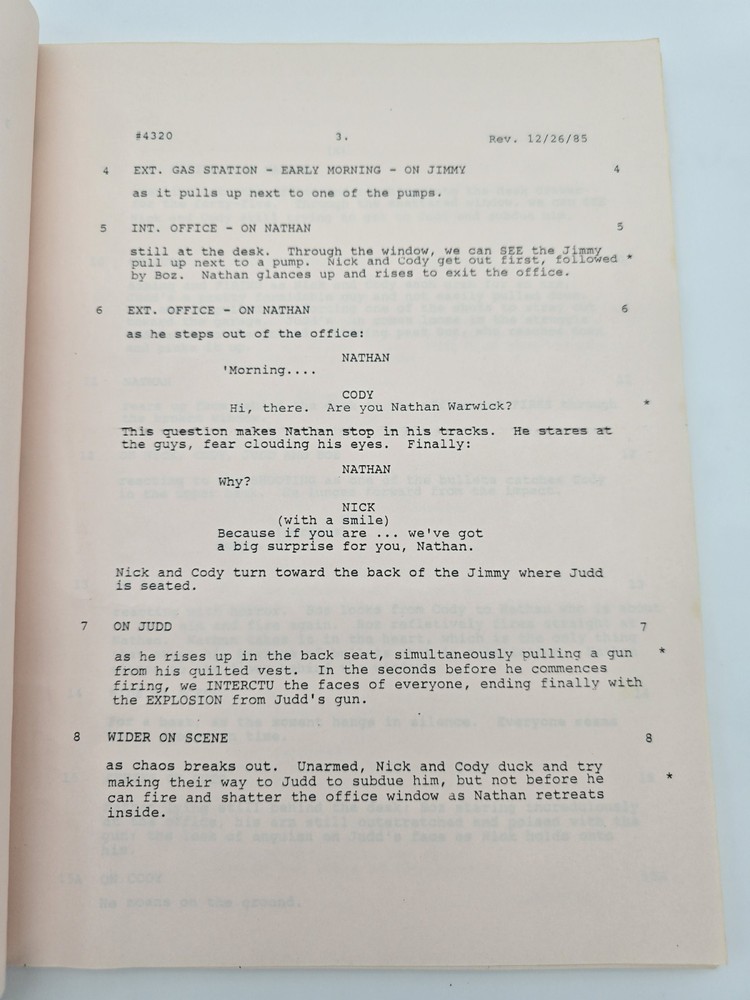 RIPTIDE / Babs Greyhosky 1985 TV Script, TV SERIES FINALE episode "Echoes"