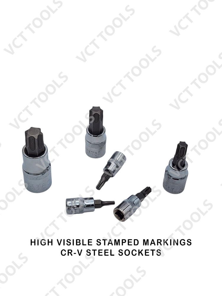 13pc Torx Bit Socket and E-Socket Set, High Quality CR-V and S2 Sockets
