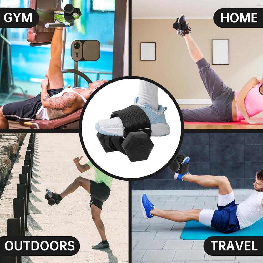 Adjustable Ankle Weights - 2 Pack Foot Straps for Strength Training Workouts