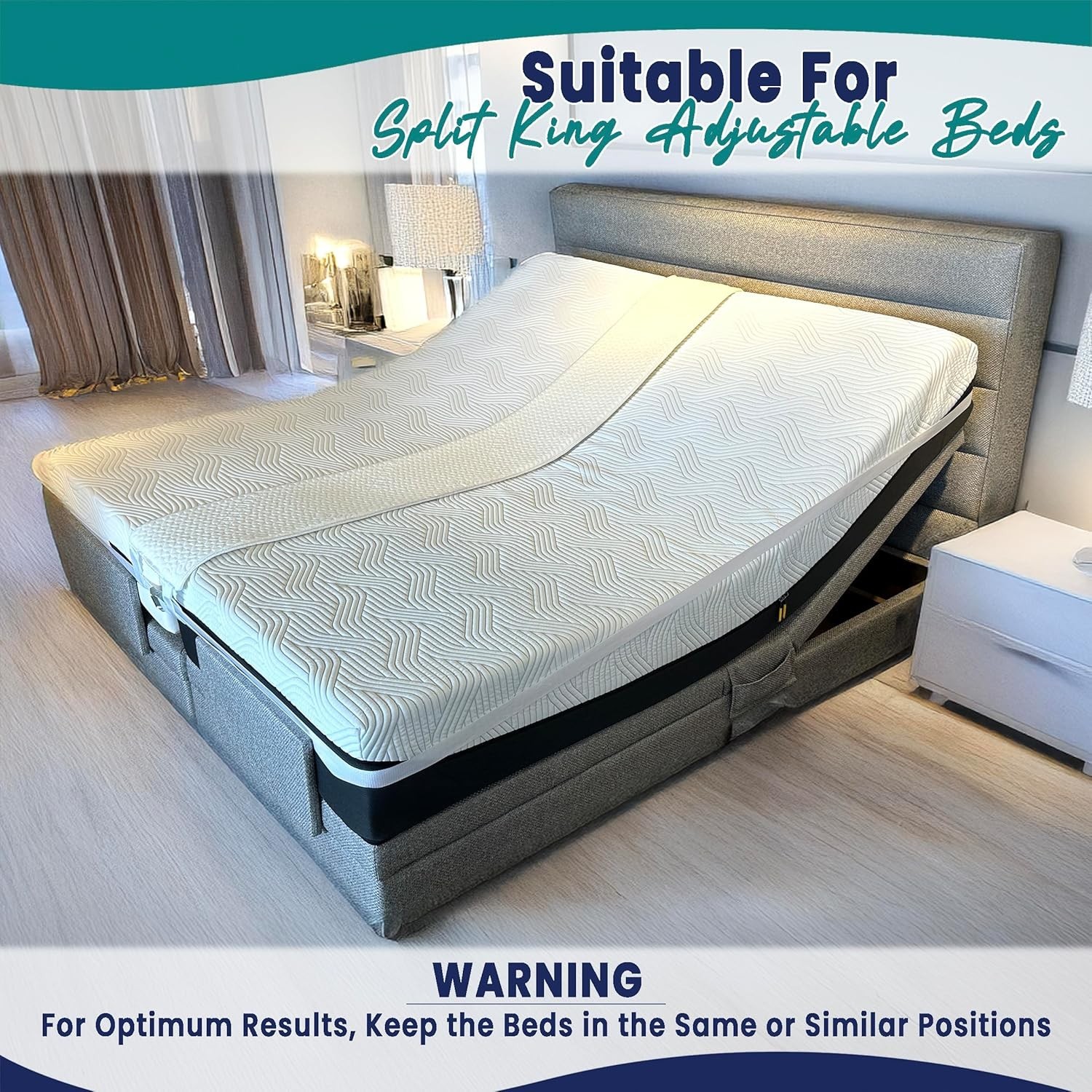 10" Extra Wide Bed Bridge Twin to King Converter Kit - Split King Gap Filler for