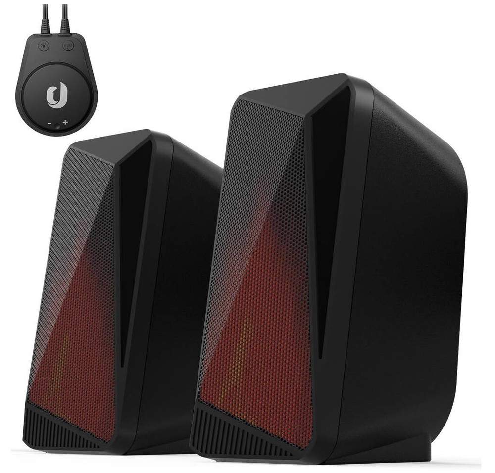 Bluetooth Computer Speakers - Pulsing & Led Flame, Wired Handy Control