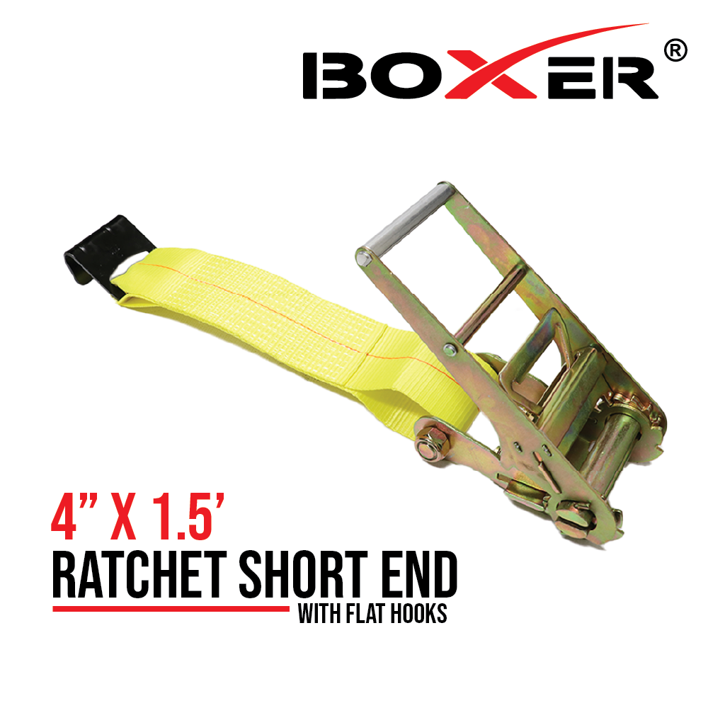 Ratchet Strap 4" x 30ft with Flat Hooks 16,000lbs