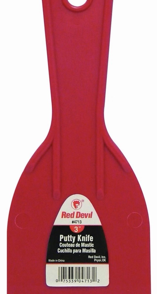 Red Devil 4718 3-Piece Plastic Putty Knife Set, Scraper Tool, Spackle & Paint-