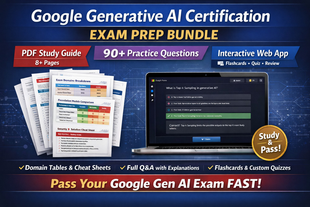 Google Generative AI Certification Study Guide + 90 Practice Questions