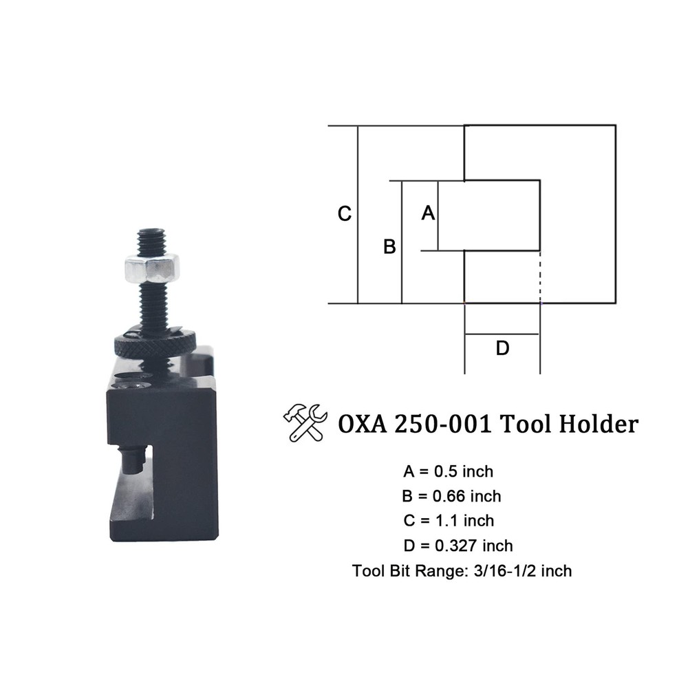 250-001 OXA Quick Change Turning Facing Tool Post Holder for Lathe Replacement