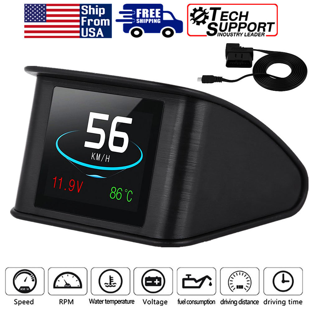 Car Heads Up Display OBD2 EOBD Data Stream Fuel Volt KM/h MPH Water Temperature