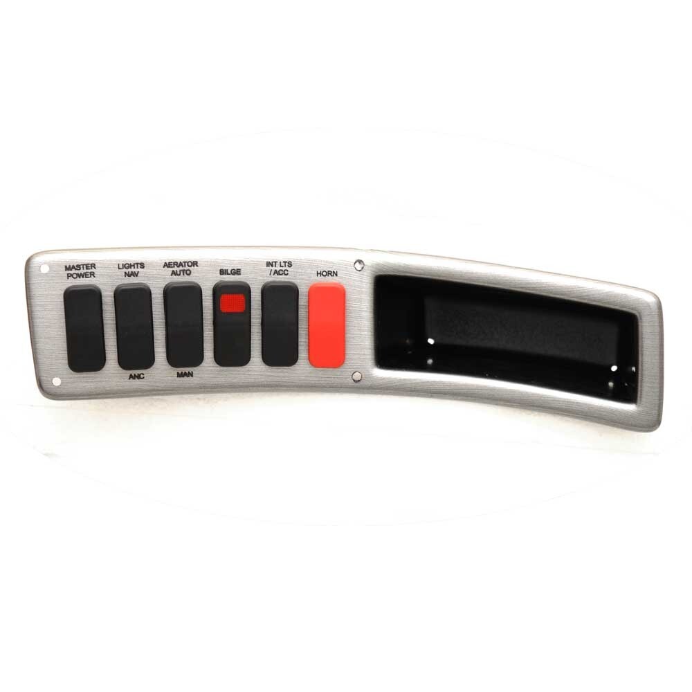 Lund Boat Rocker Switch Panel 2293589 | Silver 12 x 2 7/8 Inch