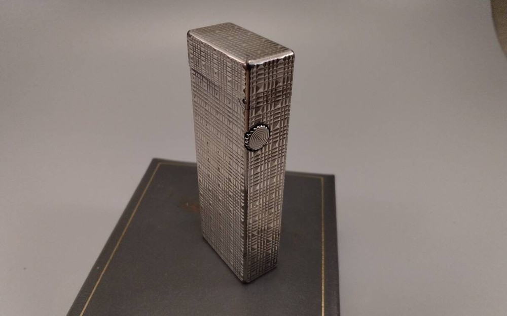 Dunhill Rollagas Lighter Silver Square Fully Operated Boxed