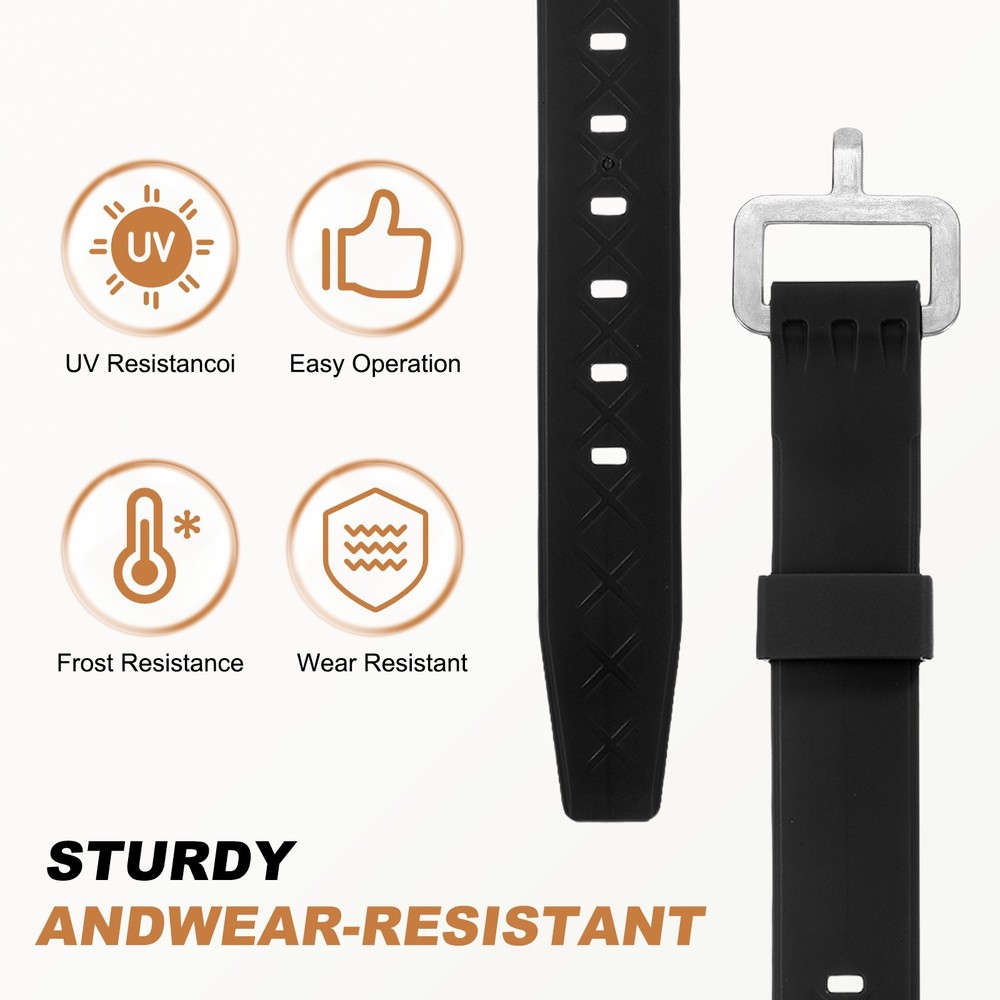 2Pcs Silicone Tie Down Strap, 55cm / 22Inch Resistant Silicone, Black