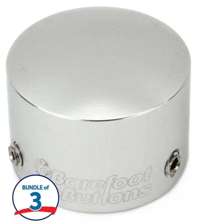 Barefoot Buttons V1 Tallboy Footswitch Cap - Silver (3-pack)