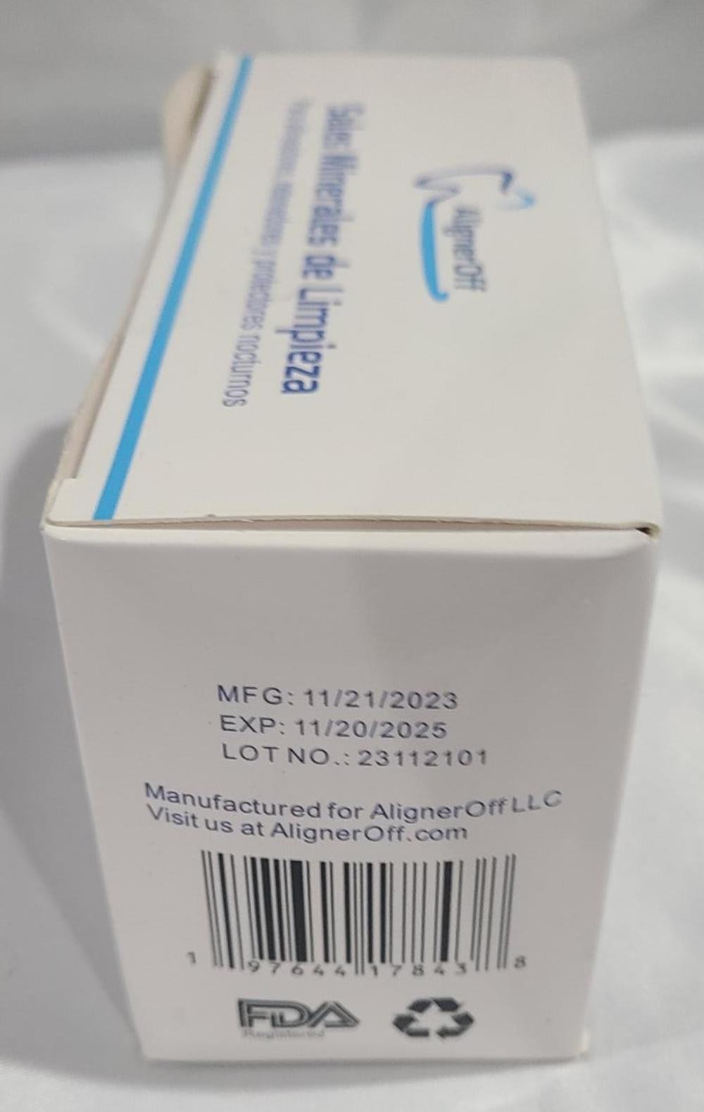 AlignerOff Cleaning Mineral Salt Cleaner Crystals Aligners Retainers Ex 11/25 3g