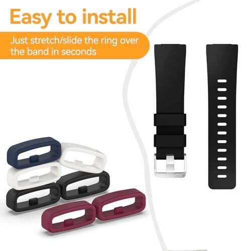6-Pack Fastener Rings Compatible with Fitbit Versa 4/Versa 3/Versa 6Pack