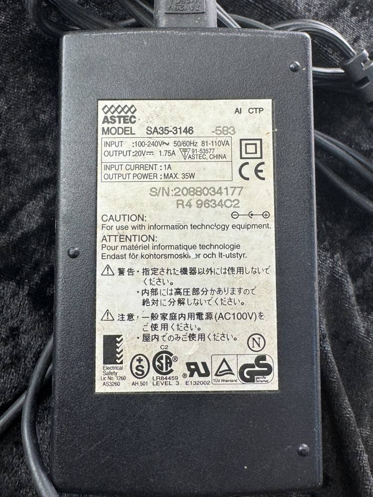 ASTEC Laptop Power Supply Model SA35-3146