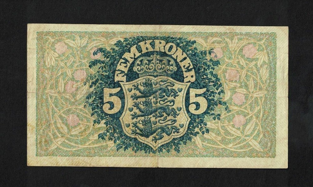 Denmark p-25a, VF+, 5 Kroner, 1931