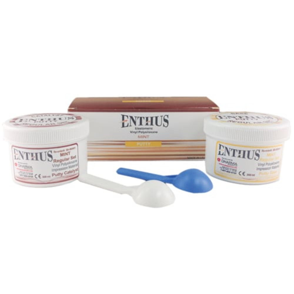 Enthus VPS Putty Regular Set Dental Impression Material Base & Catalyst 2 Scoops
