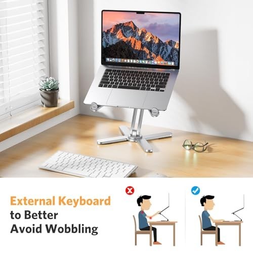 360° Rotating Laptop Stand Riser - Ergonomic Adjustable Height for All Laptops u