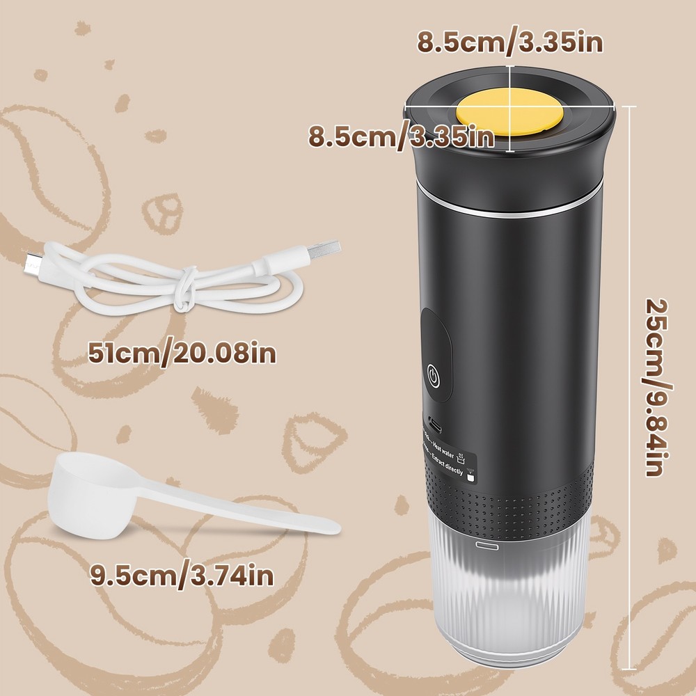 Cordless Espresso Maker Machine Self-Heating Coffee Maker