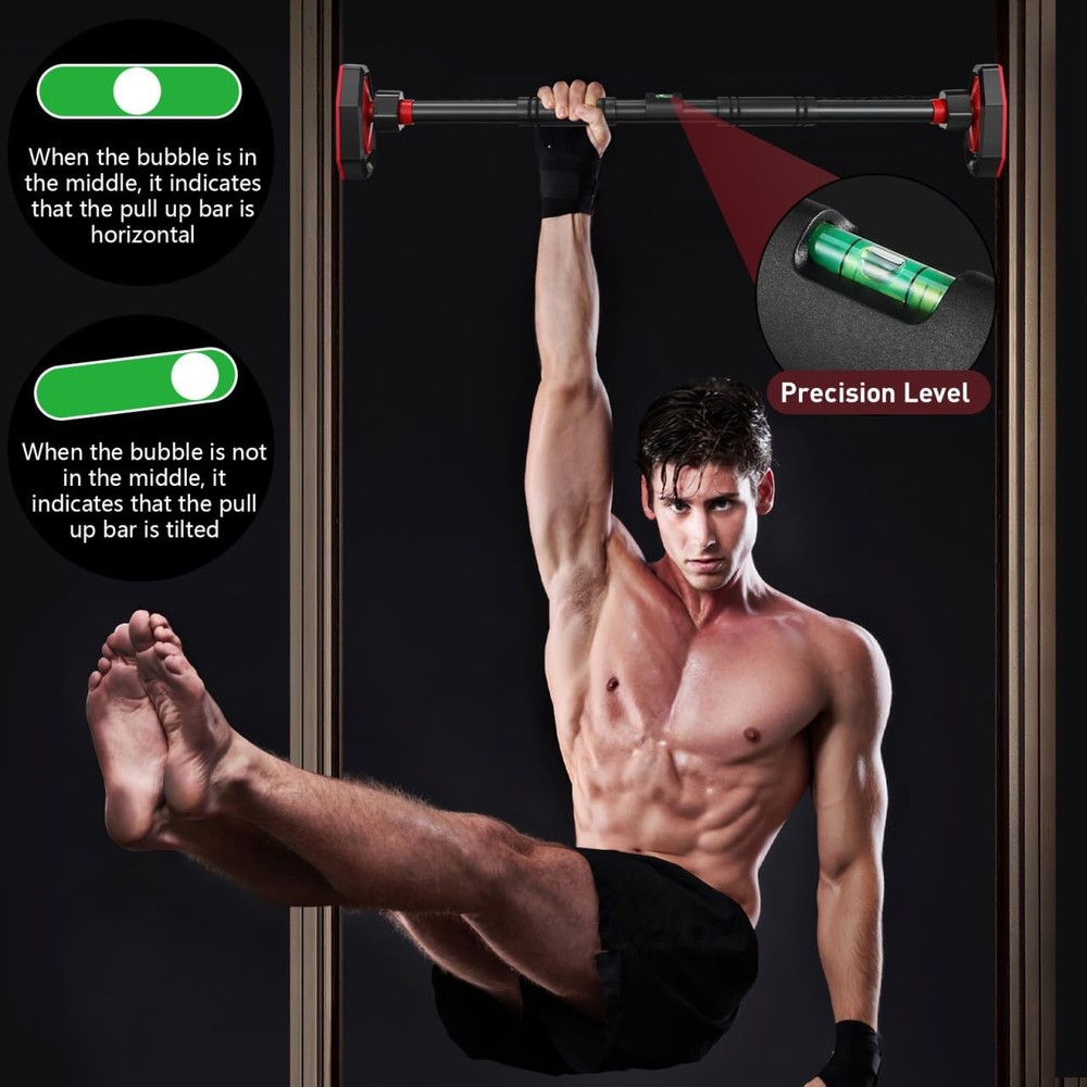 Adjustable Doorway Pull up Bar with Secure Locking No Drilling Installation C...