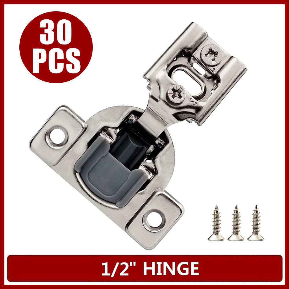 30 Pack 1/2" Overlay Soft Close Face Frame Compact Kitchen Cabinets Hinges