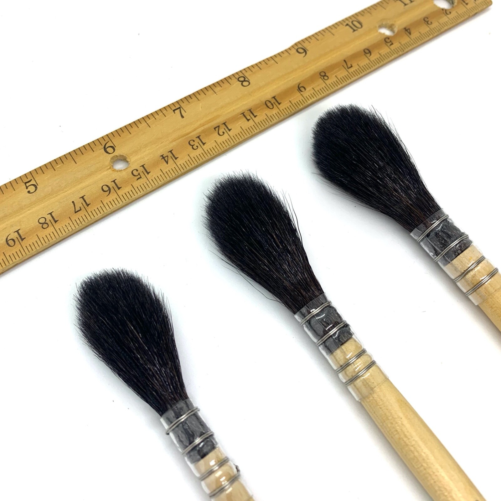 XDT#920 Mop Round Tip Art Brush 3Pc #8#10#12 Black Goat Acrylic Watercolor