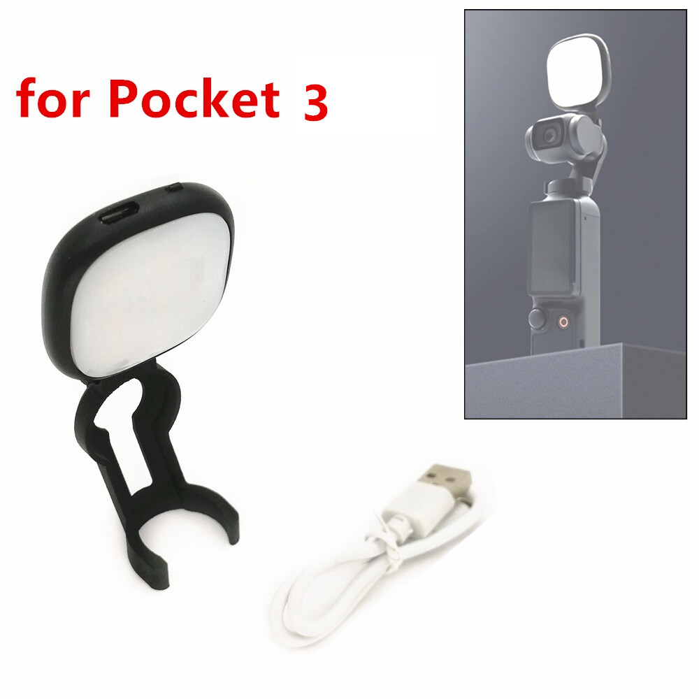 Adjustable Led Fill Light + Bracket Clamp Adapter for DJI Osmo Pocket 3 Camera