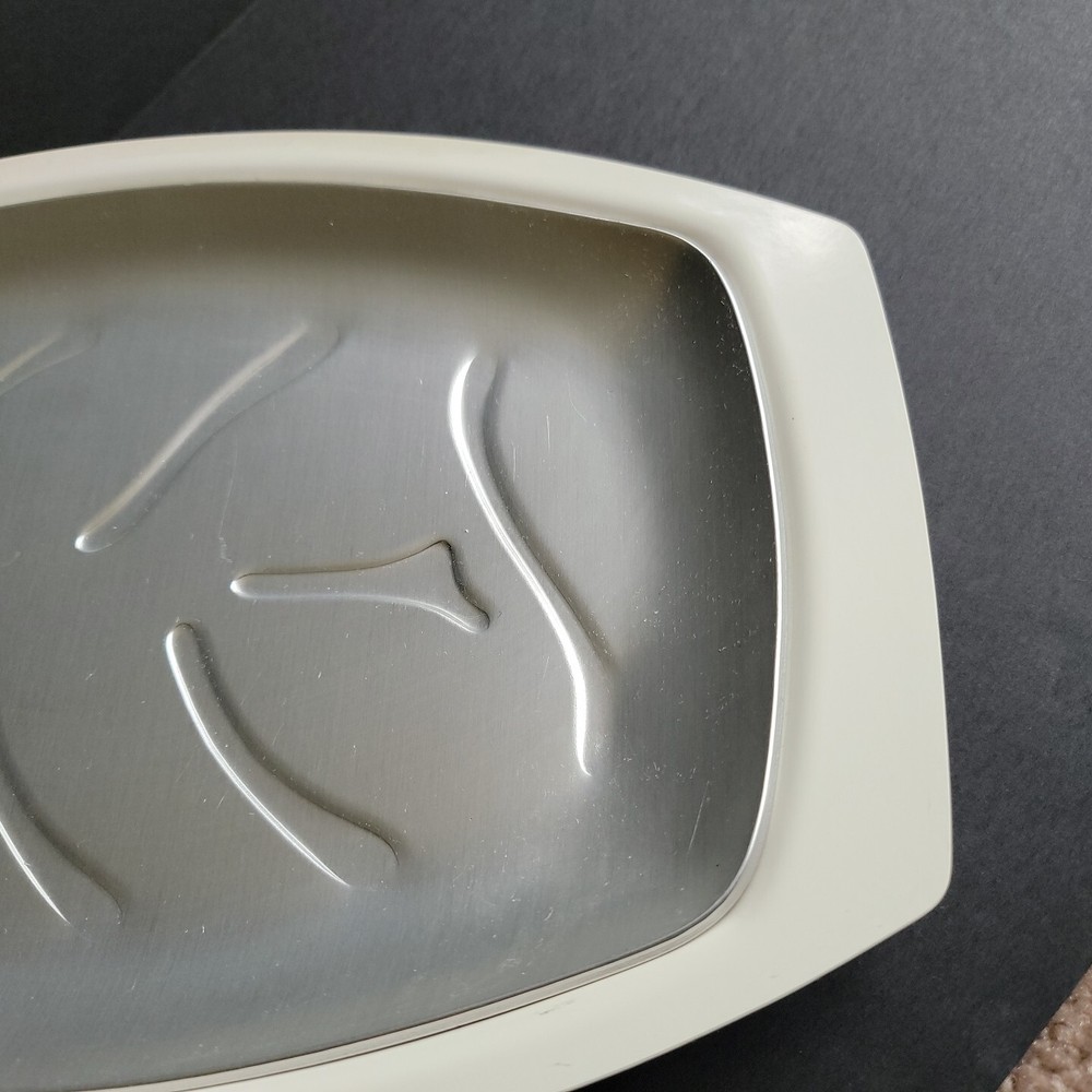 Nordic Ware #52 Creme Color Bakelite Sizzler Server Platter Set