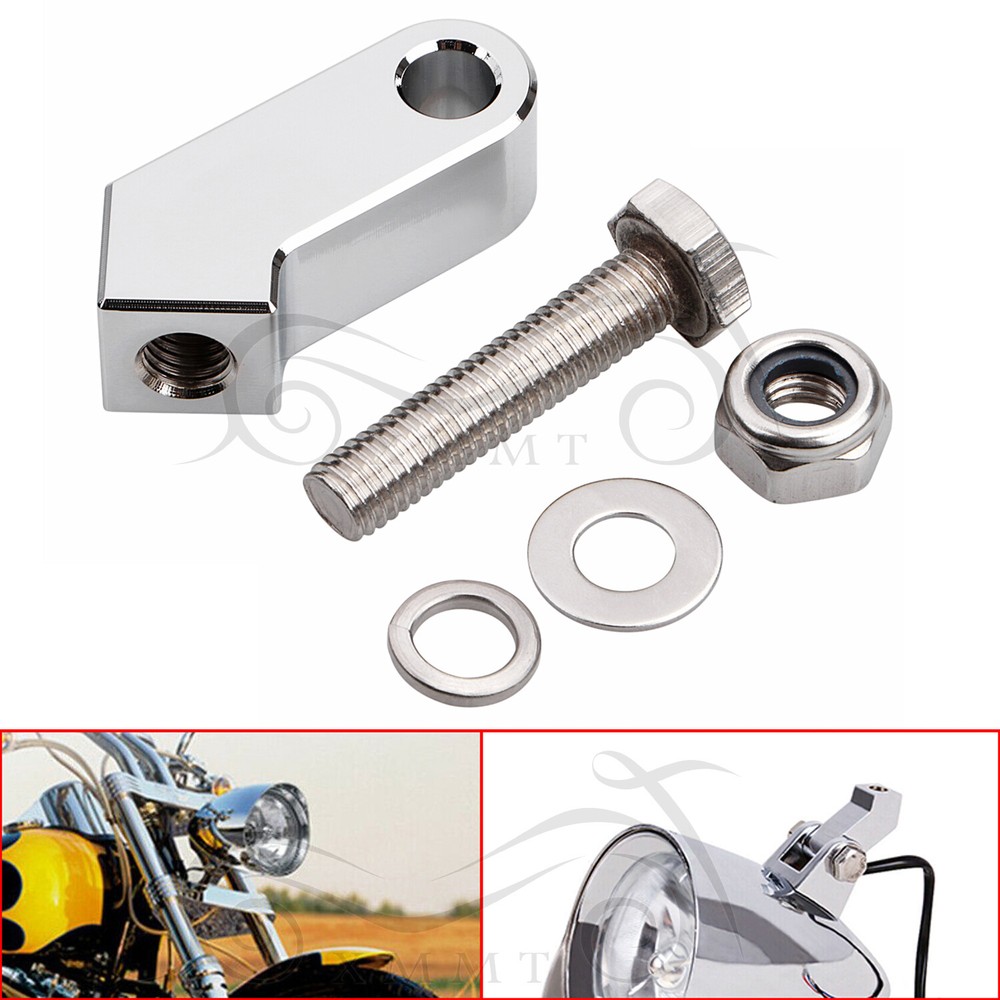 Chrome Headlight Bottom Mounting Bracket For Harley Sportster Dyna FXDB FXDF