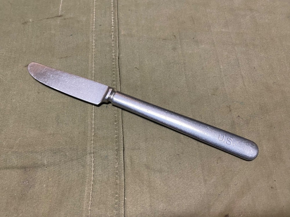 ORIGINAL WWII US ARMY "US" MESS KIT KNIFE UTENSIL