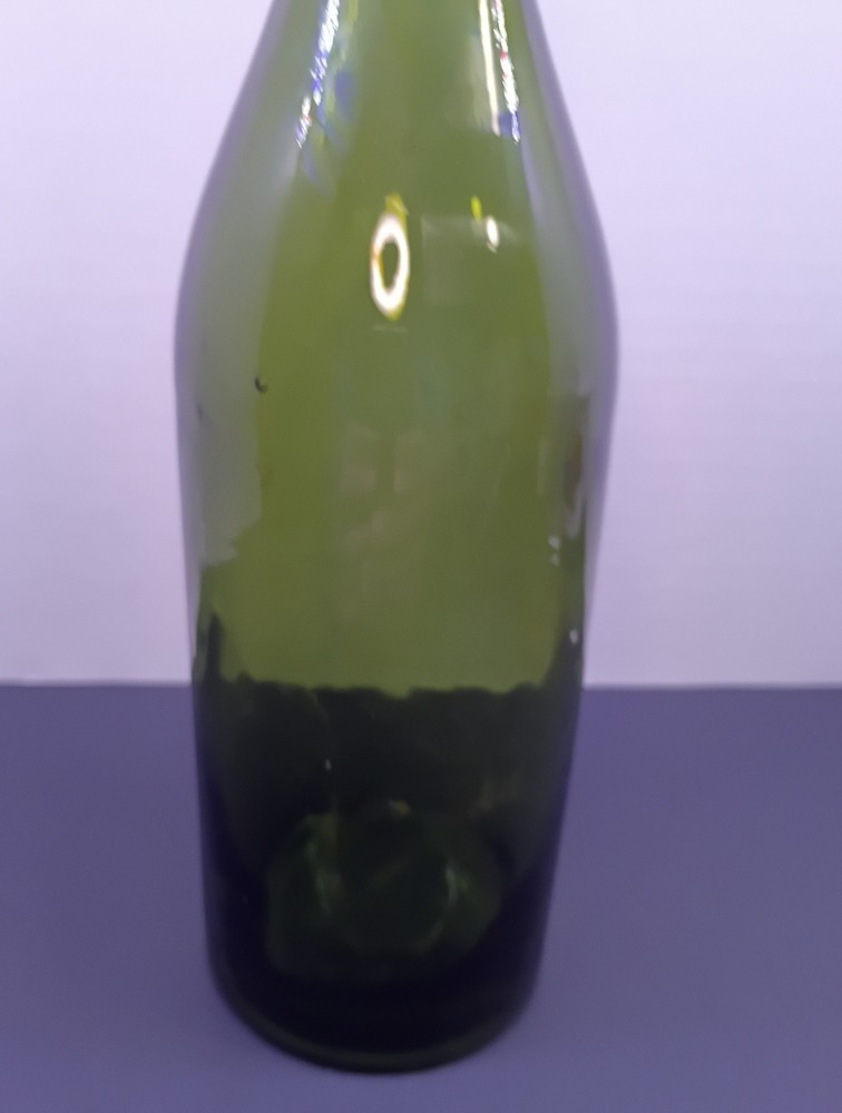 Antique Olive Green Glass Bottle About 10”