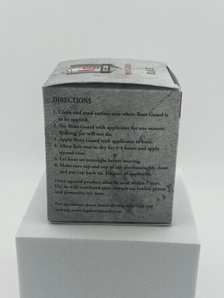 Kg's Boot Guard - Black - 2oz - Includes Disposable Applicator and Sandpaper