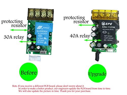 Wireless Lights Switch kit,AC120V/110V/ /40A Relay Long Range Remote Control