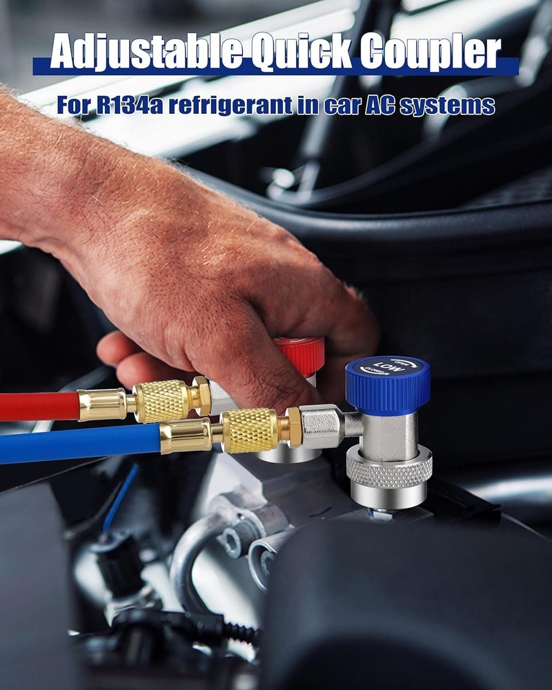 R134a Quick Coupler Adapter AC Recharging Fitting Hose Compressor Manifold