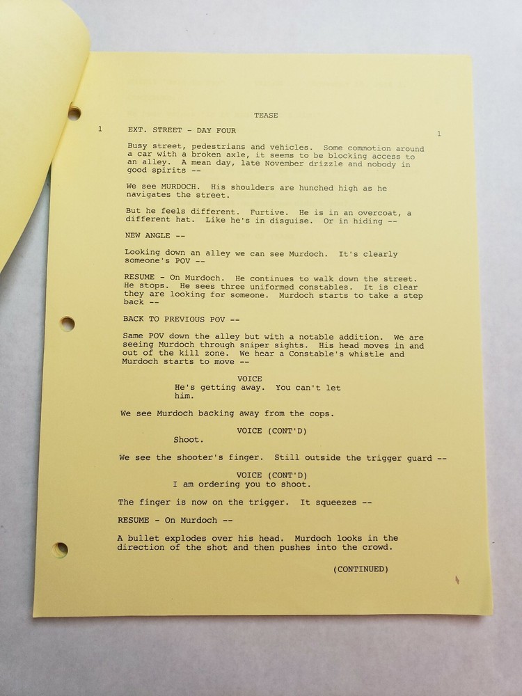 MURDOCH MYSTERIES / Peter Mitchell 2016 TV Script, THOMAS CRAIG "Hell to Pay"