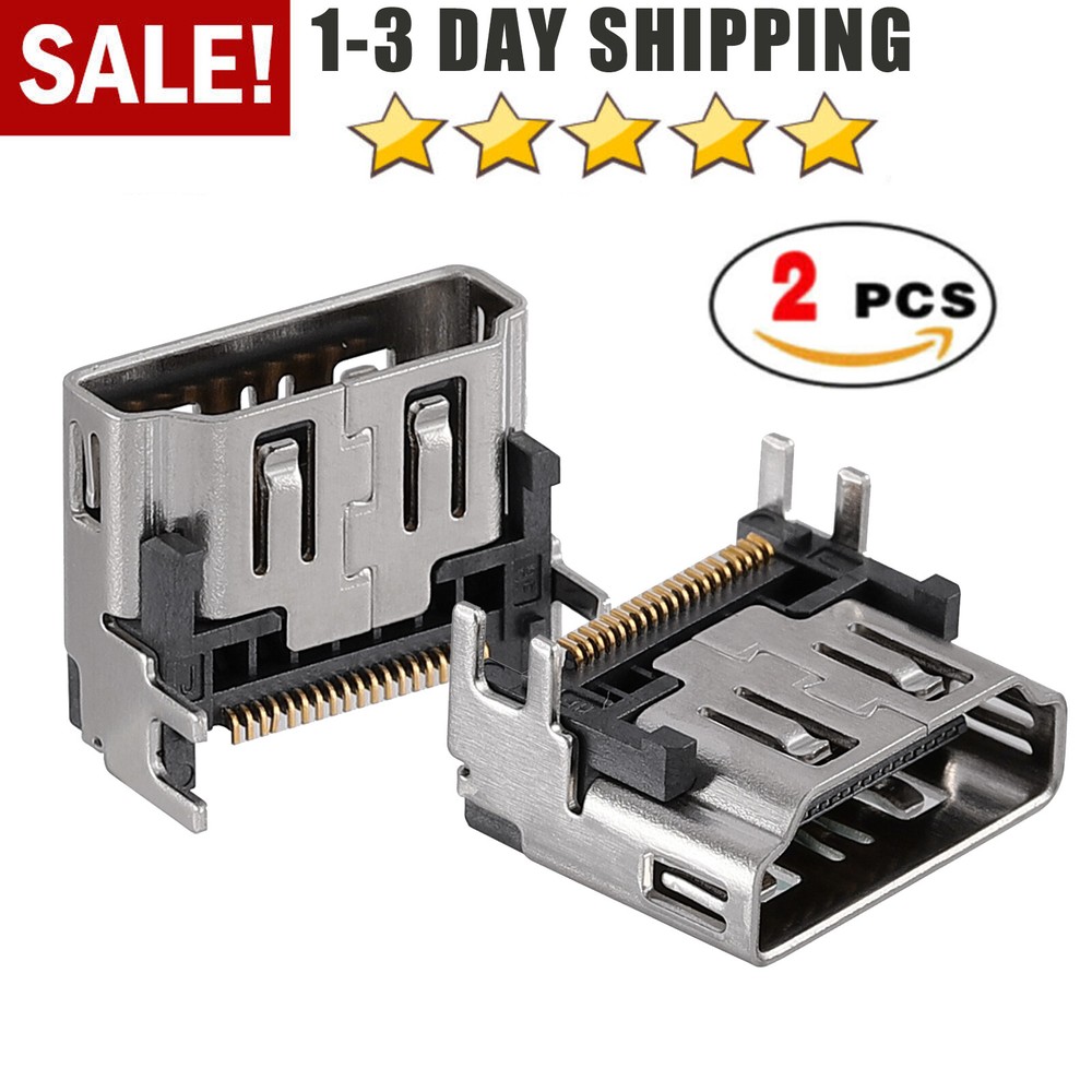 2Pcs HDMI Port Socket Connector Replacement Part For PlayStation 5 Interface