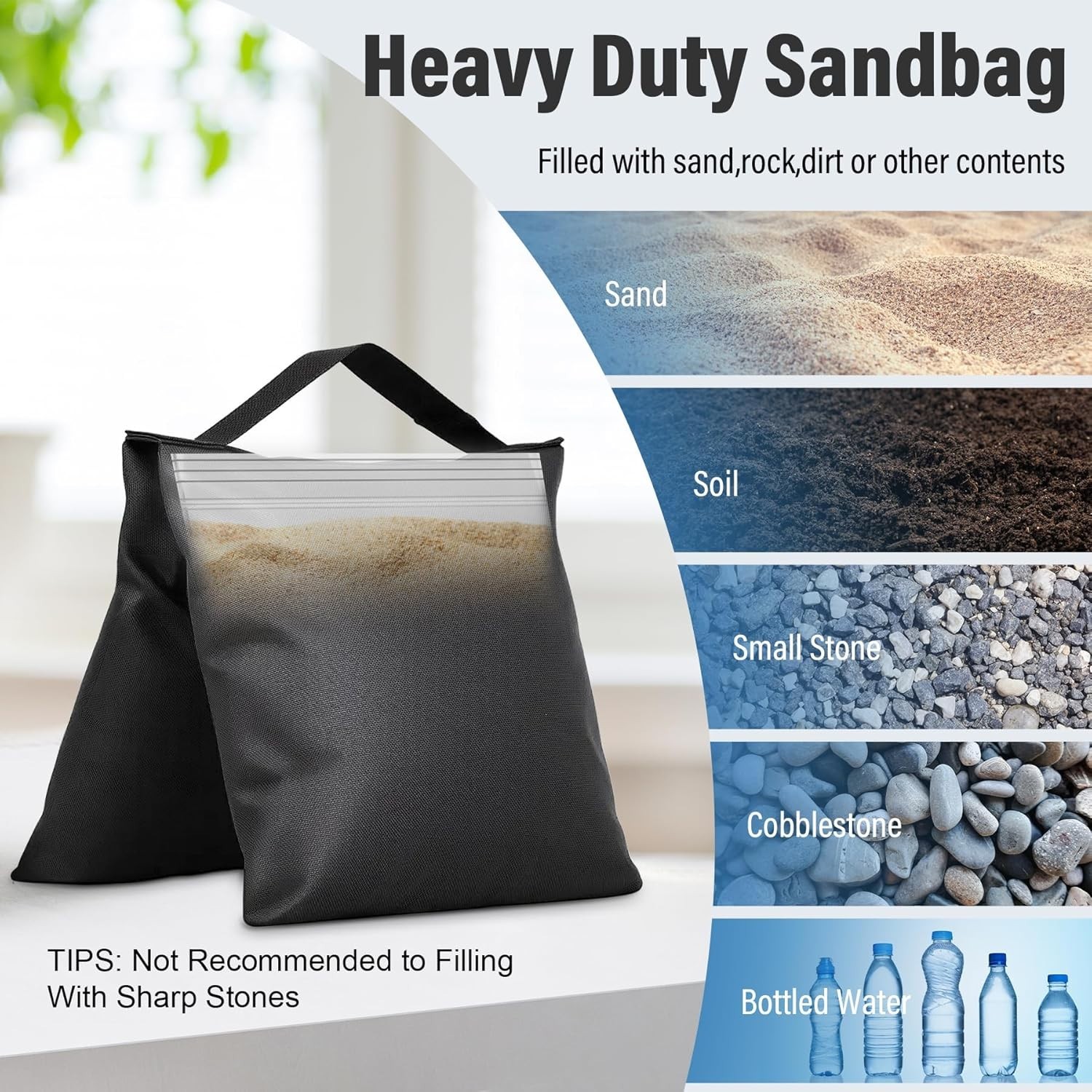Evekea Canopy Sandbags Weight Black Pack of 4