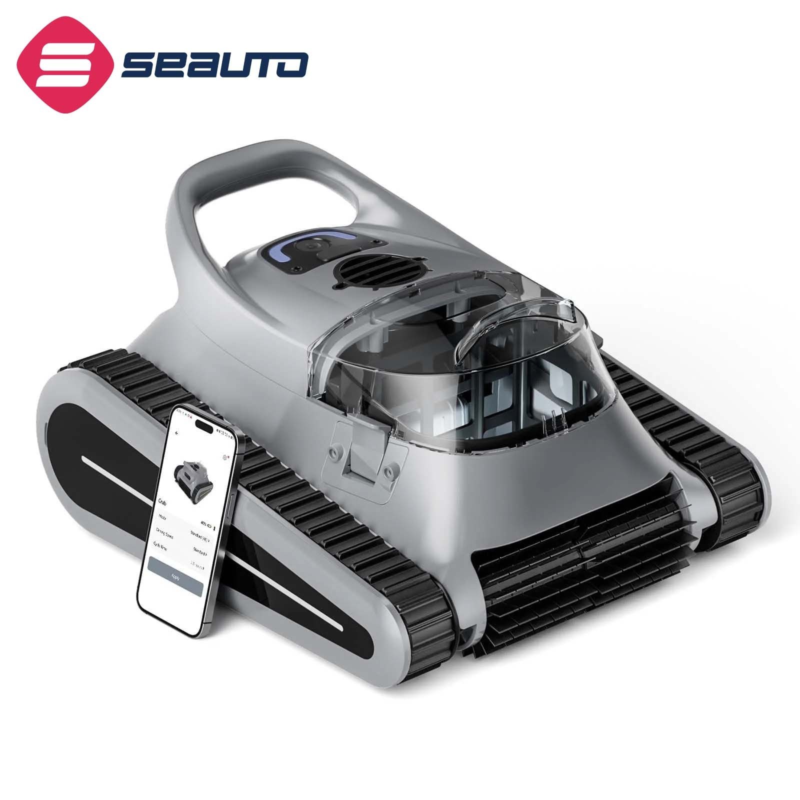 Seauto Cordless Robotic Pool Cleaner Wall & Waterline Cleaning w/App Support