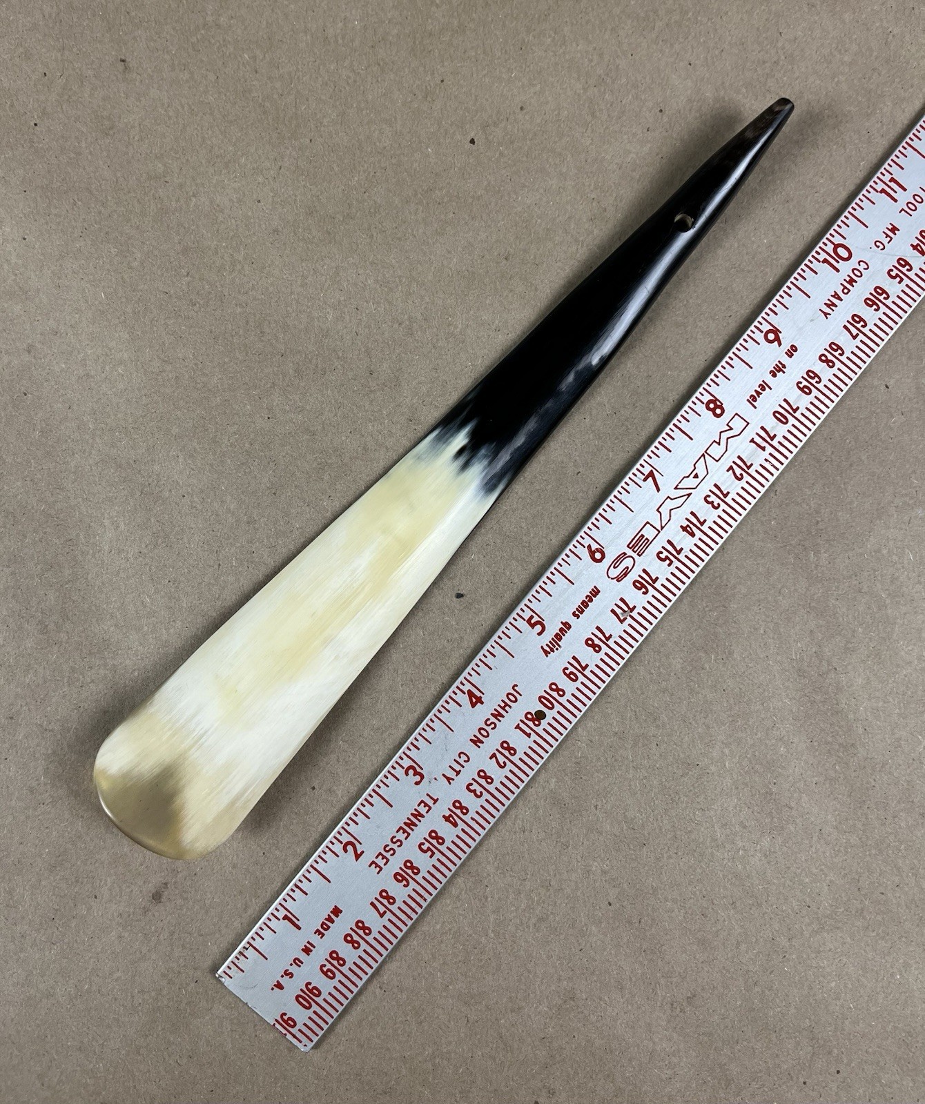 Vintage Genuine Horn 10” Shoehorn Natural Ox Cow Bovine Made In England