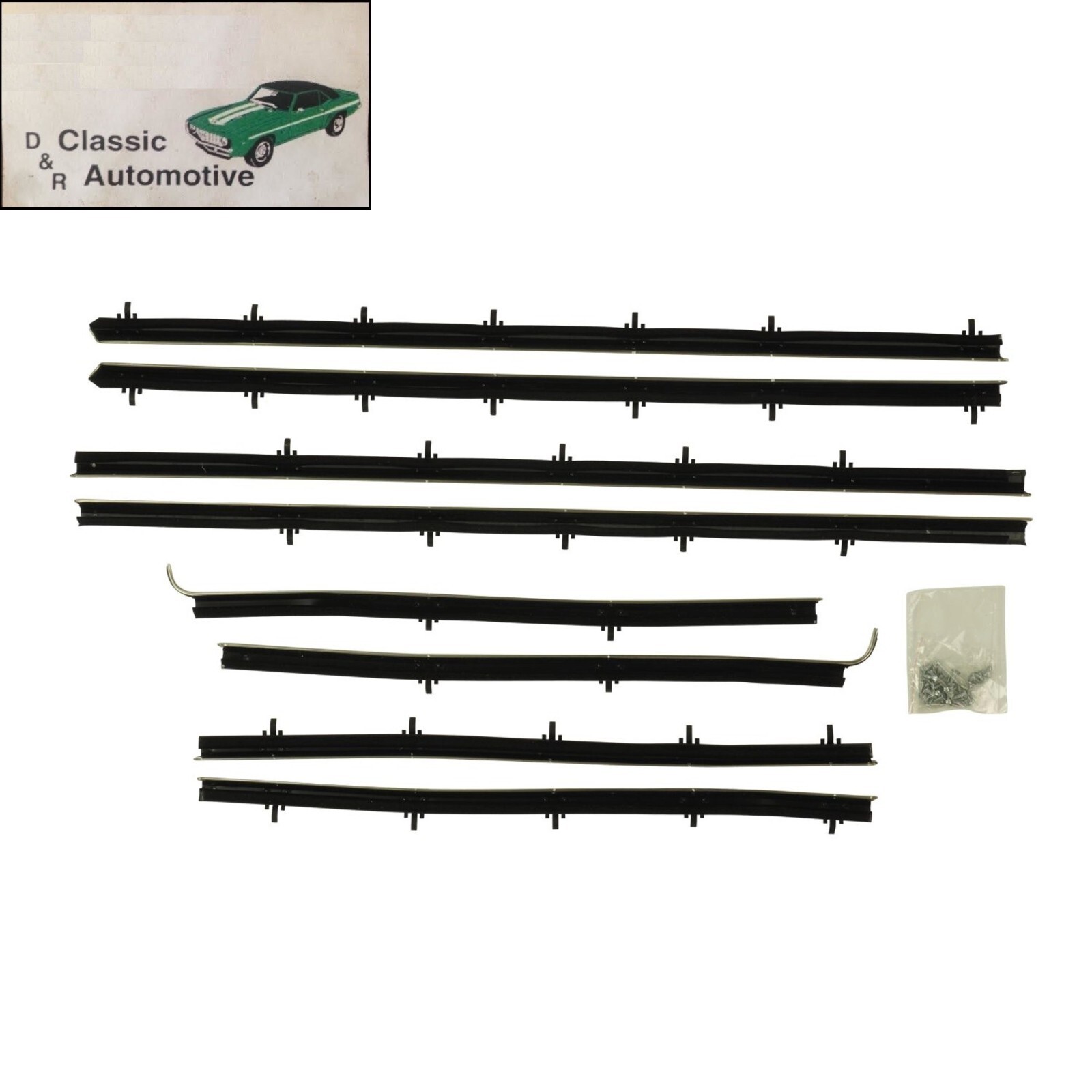 1966-1967 Chevrolet Chevelle Coupe 8pc Window Felt Sweeps Weatherstrip Seals