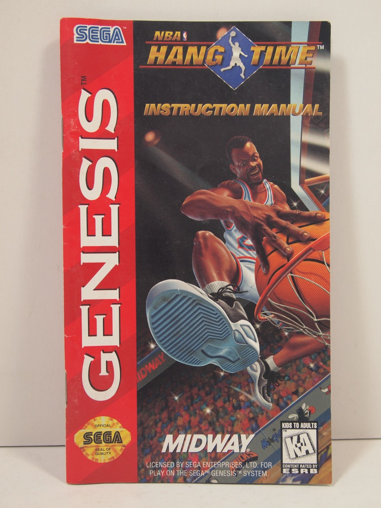 NBA Hang Time (SEGA Genesis) Authentic MANUAL ONLY