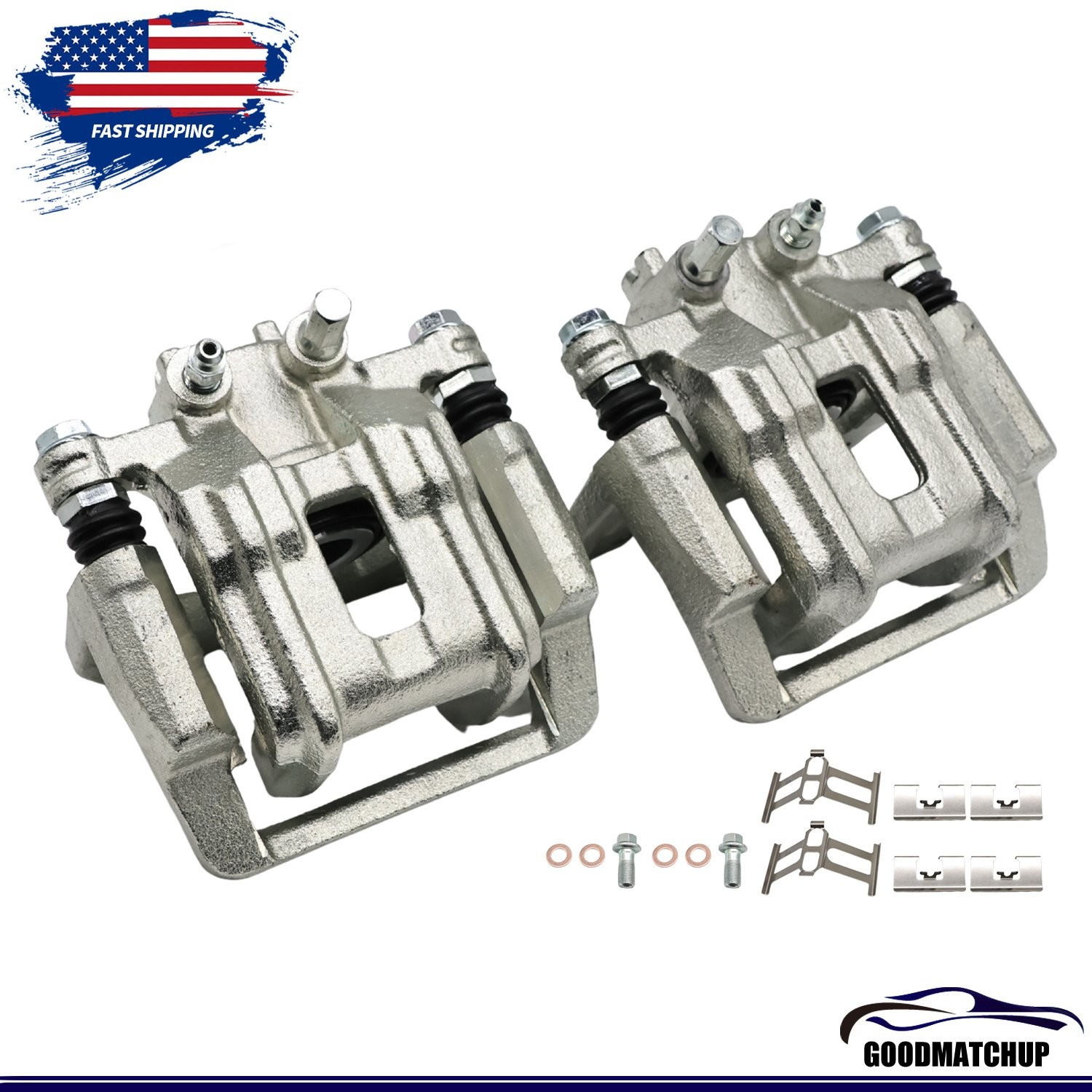 2Pcs Rear Brake Calipers w/ Bracket for 2007-2016 Honda CR-V 2013-2018 Acura RDX