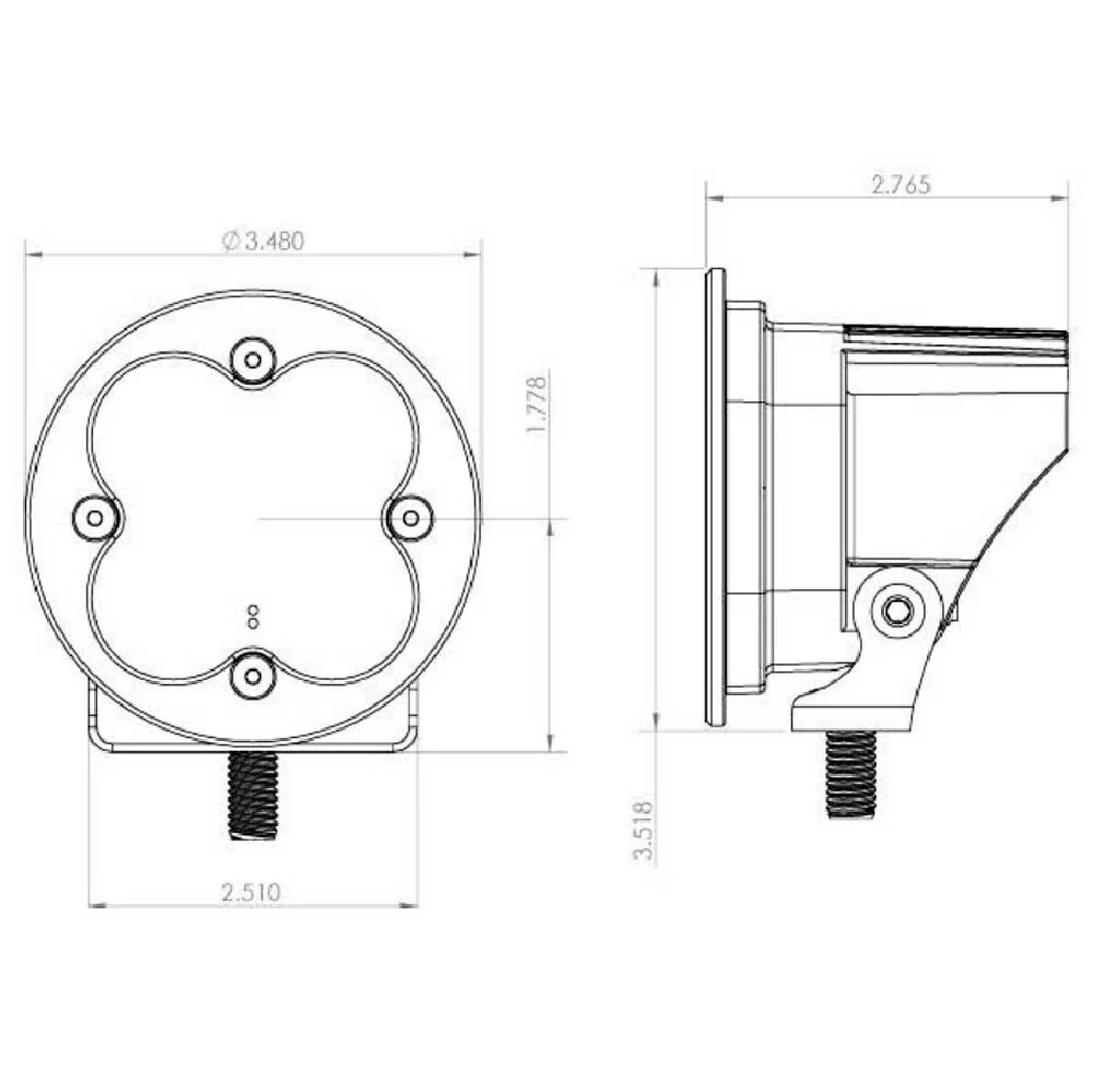 Baja Designs™ Squadron-R SAE J583 LED Round Fog Lights Pair Kit Wiring Harness