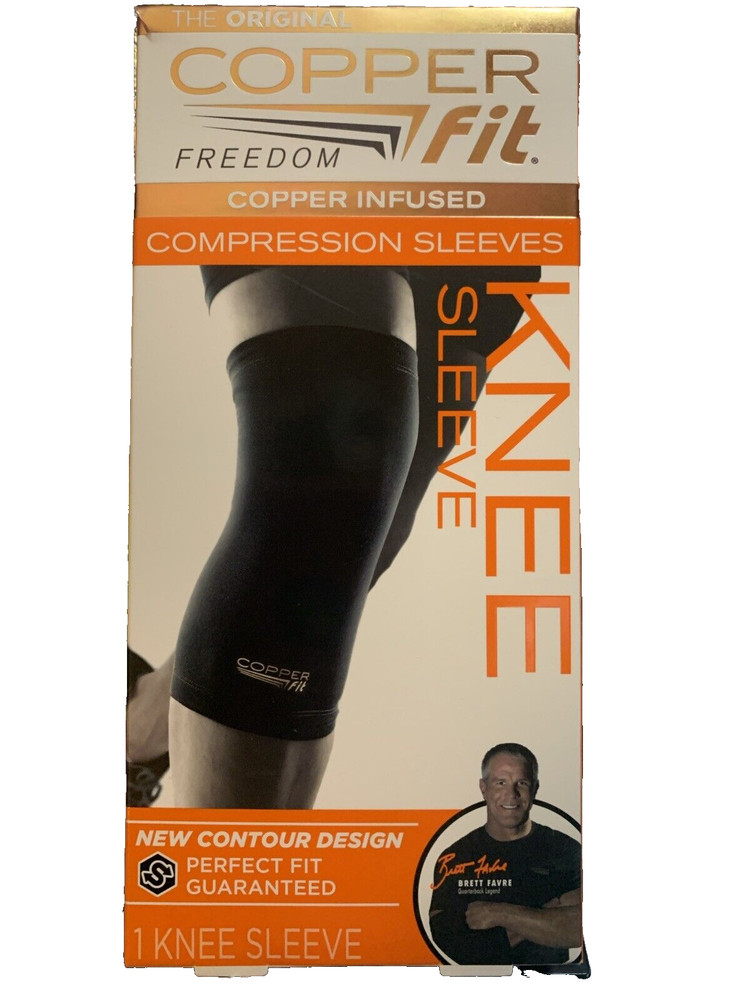 original Copper Fit CF2KNLG6 Knee Compression Sleeve - Black