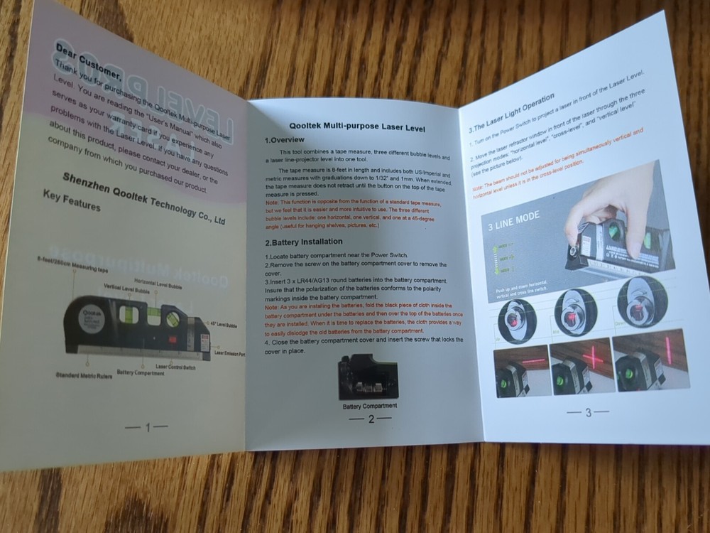 Qooltek Laser LEVELPRO3 Multipurpurpose Level Laser Light New In Box