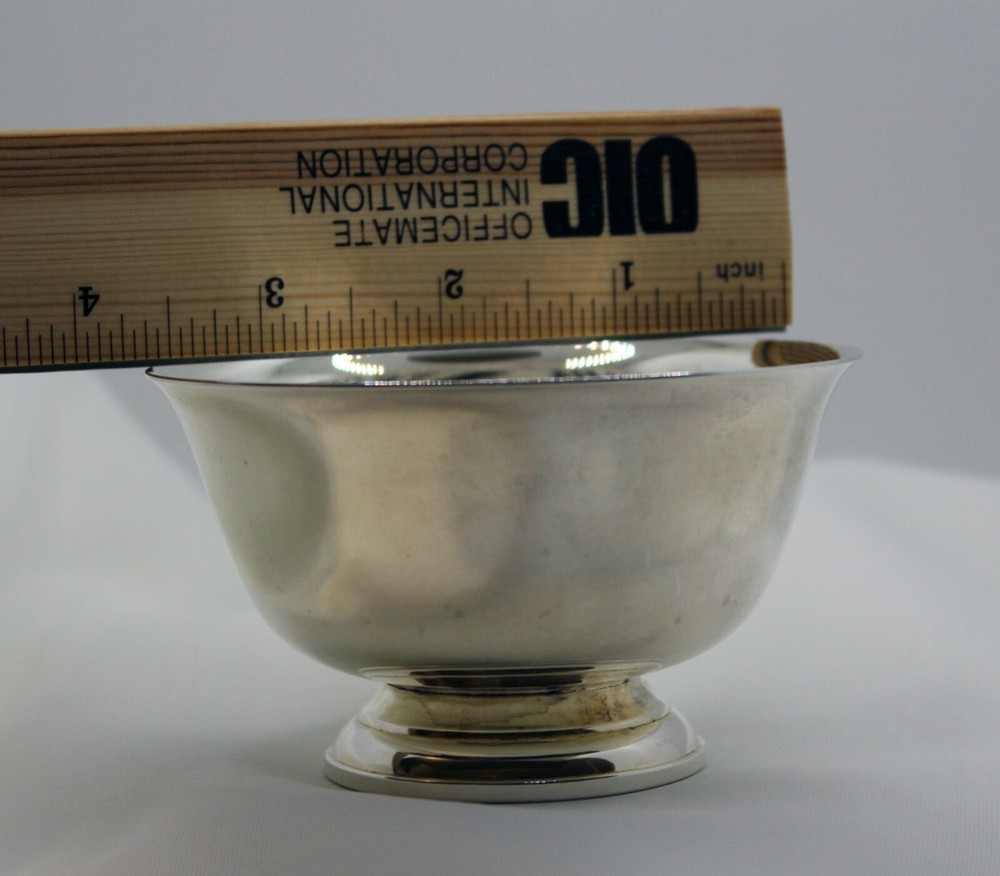 Silver Plate Footed Serving Bowl 4 x 2