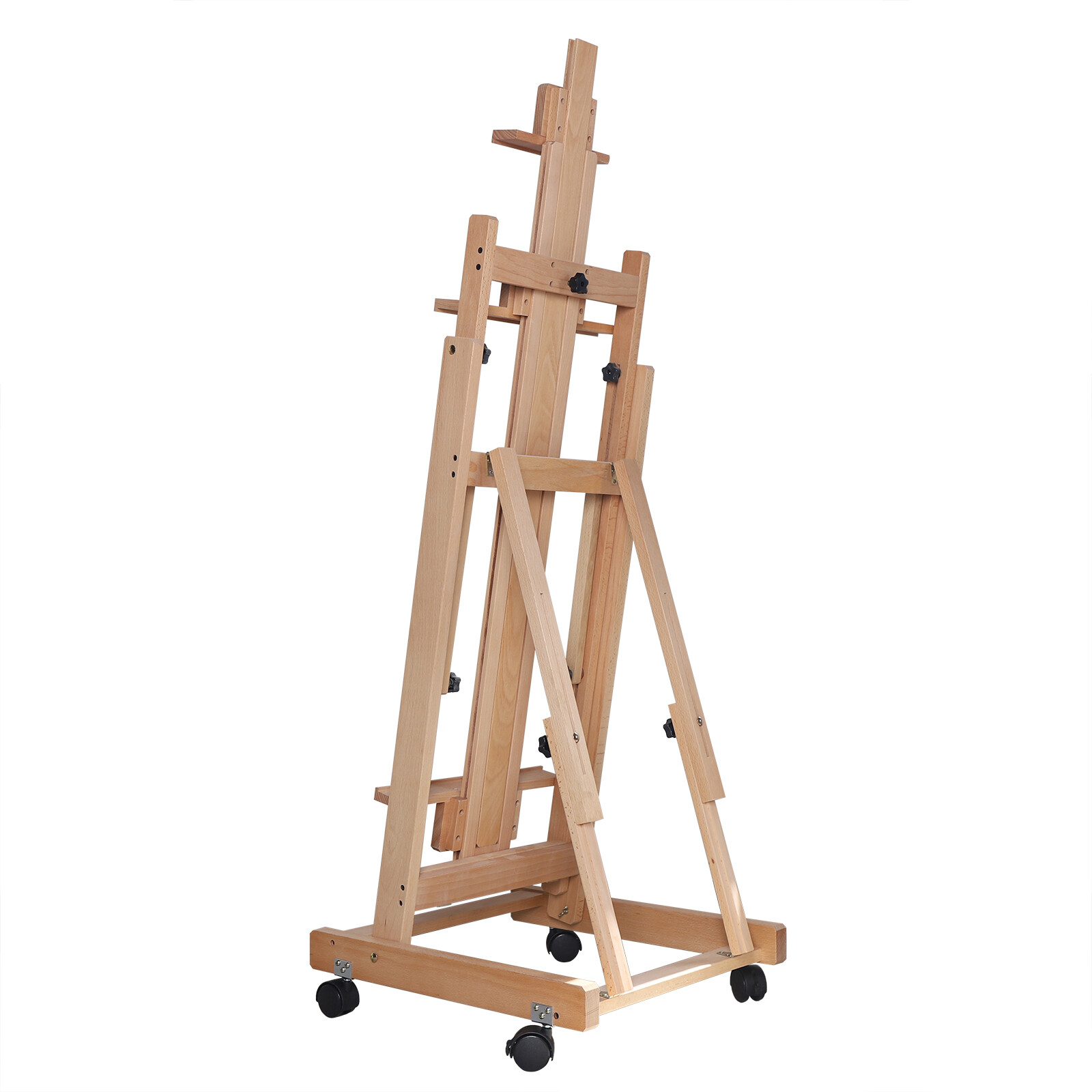 Extra Large Studio H-Frame Easel Adjustable Solid Beech Wood Artist Easel Movabl