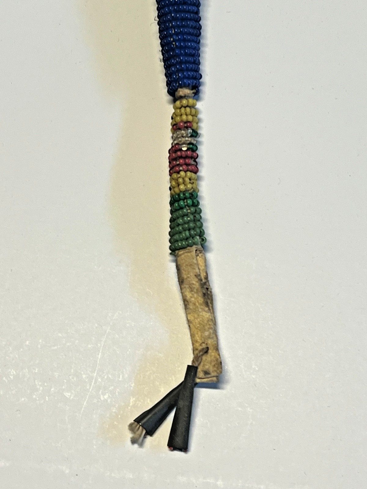 Antique Native American Indian Beaded Awl Case; Tinkle Cones; 1890's