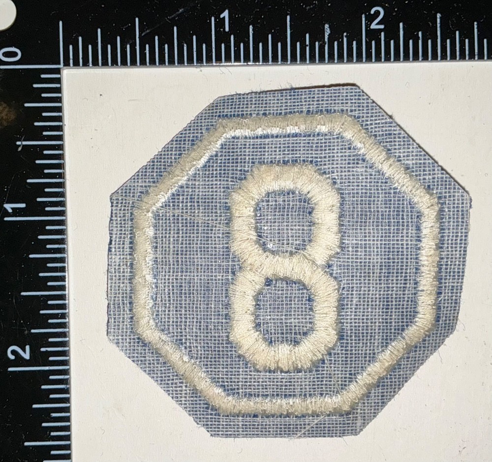 WWII US Army 8th Corps FELT WITH CHEESECLOTH BACKING Patch