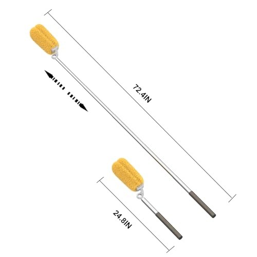 Long Handle Dusters for Cleaning with 2 Replacement Heads, Washable Cleaning