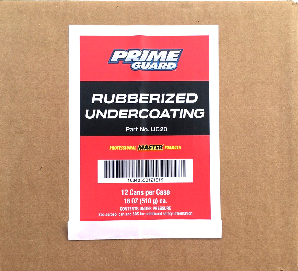 (12) Prime Premium Black Paintable Rubberized Undercoat, 18 oz Spray Cans